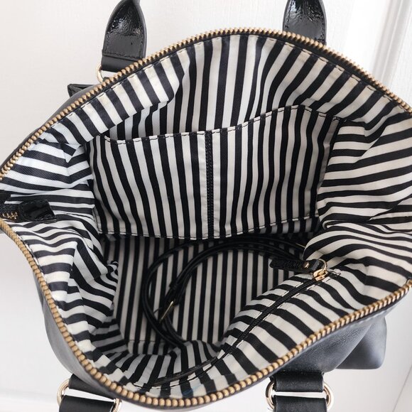 Authentic Kate Spade Hampton Road Janie Black Leather Satchel Shoulder Bag Purse - Picture 7 of 14